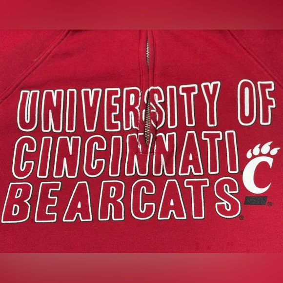 University of Cincinnati Bearcats  Jansport 1/4 Zip Fleece Sweatshirt Small Unix - Picture 7 of 14